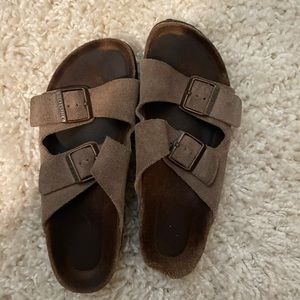 Birkenstock Arizona Suede Sandals in color “Taupe”